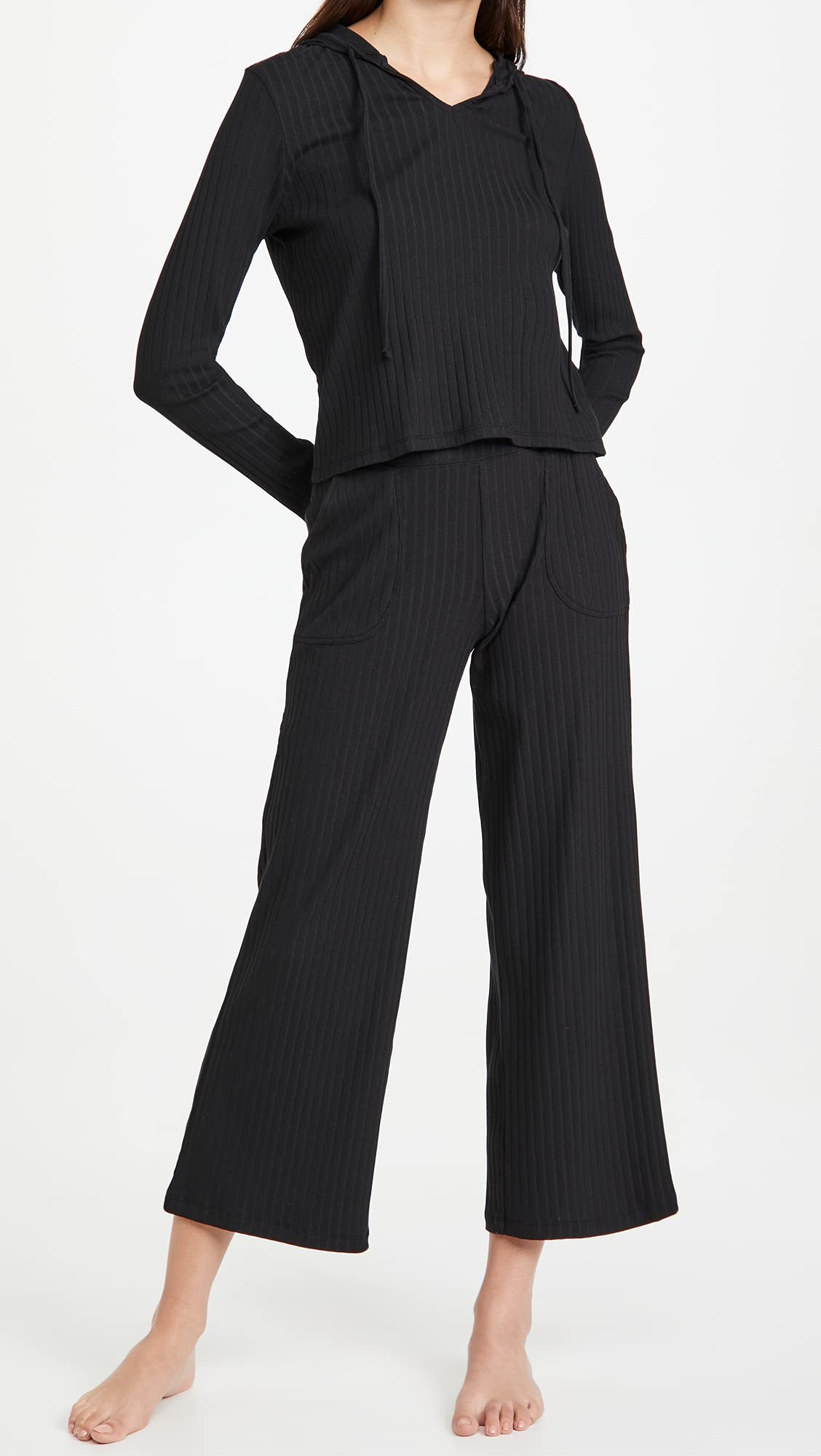 Yummie Women's Cotton Stretch Rib Cropped Lounge Pant - Image 5